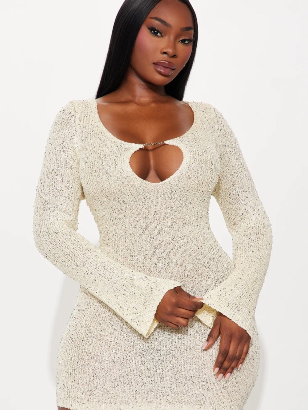 Shimmer And Glow Crochet Mini Dress